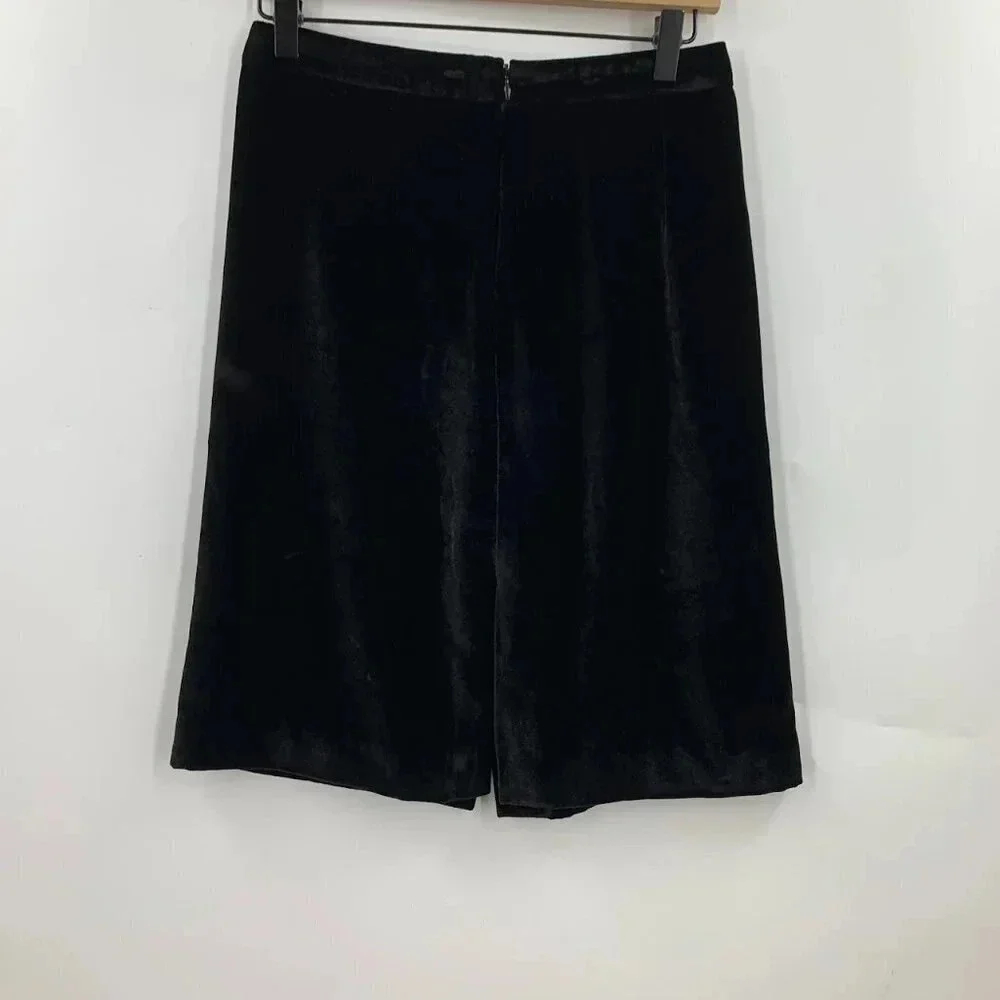 Madewell Women's Velvet Silk Blend Knee Length Pencil Slit Skirt Size 0‎